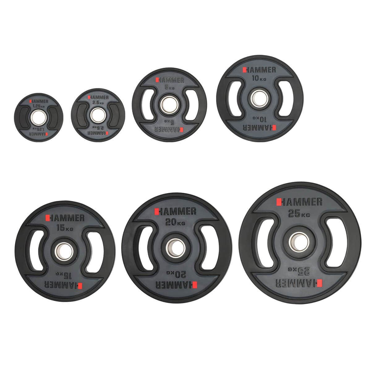 Disques des haltères 50 mm 1,25 - 25 kg, PU