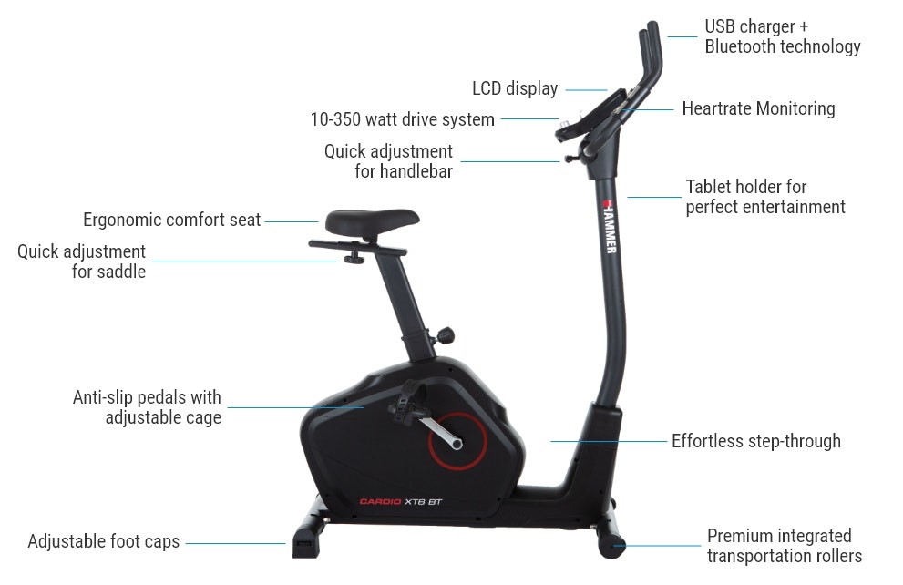 HAMMER Ergometer Cardio XT6 BT en un coup d'œil HAMMER Ergometer Cardio XT6 BT en un coup d'œil