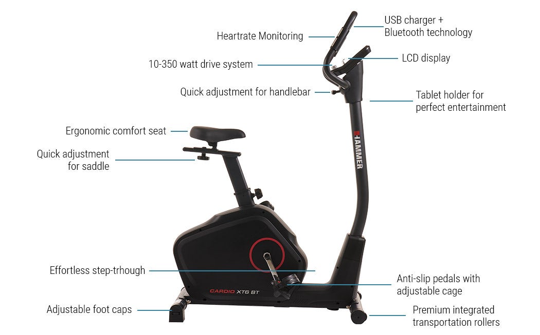 HAMMER Ergometer Cardio XT6 BT en un coup d'œil HAMMER Ergometer Cardio XT6 BT en un coup d'œil